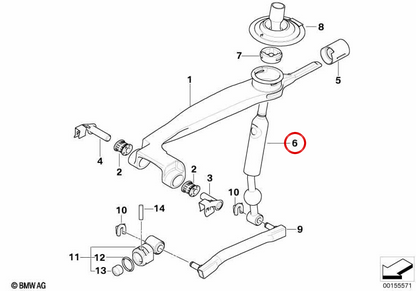 OEM -Änderungshebel 25117527262 für BMW E60, E61, E63, E64. Original BMW.