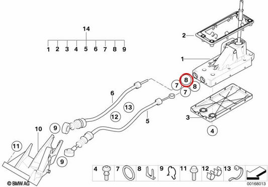Clip de câble Bowden OEM 25117527266 pour MINI R50, R53, R56, Clubman R55, Cabrio R52, Countryman R60... et plus encore. MINI d'origine.