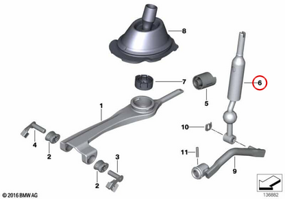 OEM change lever 25117551645 for BMW E81, E87, E90, E91, E92, E93, E84. Original BMW.