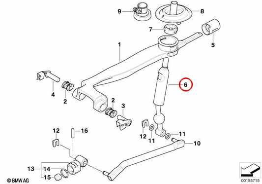 Palanca de mando OEM 25117561677 para BMW Serie 5 E60 LCI 520i, 523i y Serie 5 E61 LCI… y más. Original BMW.