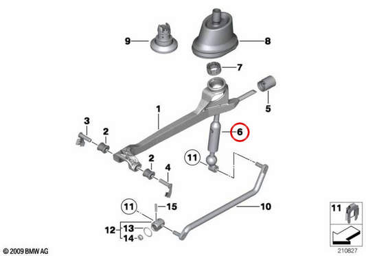 Palanca de cambios OEM 25117564164 para BMW F10, F11. Original BMW.