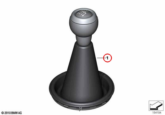 Pommeau de levier de vitesse en cuir avec couvercle OEM 25117595399 pour MINI R56, R56 LCI. MINI d'origine.