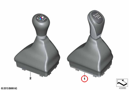 Change button with plastic bellows 6th march OEM 25117642003 for BMW F45, F46, F45 LCI, F46 LCI. Original BMW.