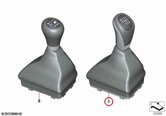 Schaltknauf mit Faltenbalg OEM 25117642011 für BMW 2er F45 Active Tourer, F46 Gran Tourer... und mehr. Original BMW.