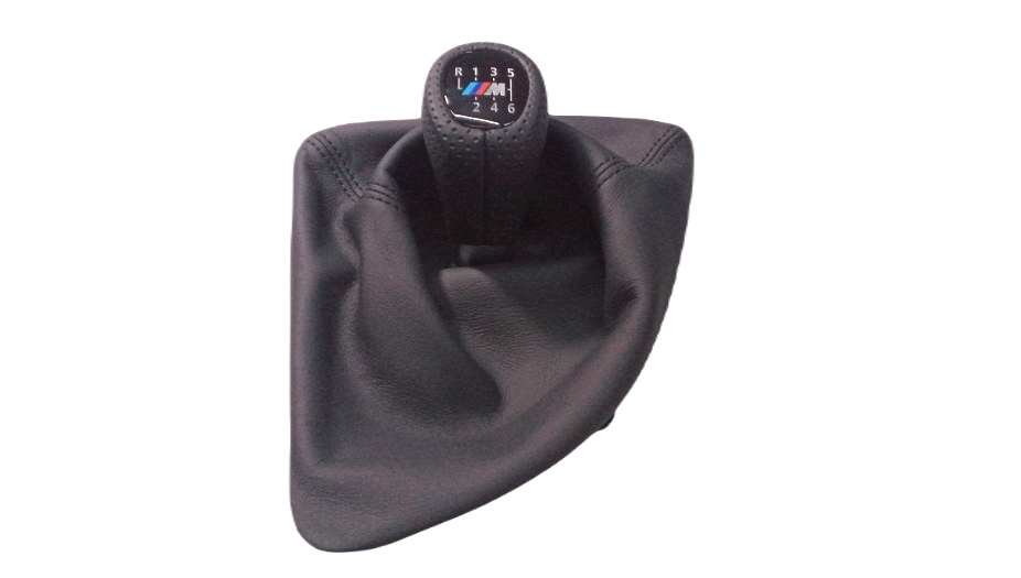Pomo de cambio en cuero con funda OEM 25118037305 para BMW E81, E82, E87, E87N, E88. Recambio original BMW.