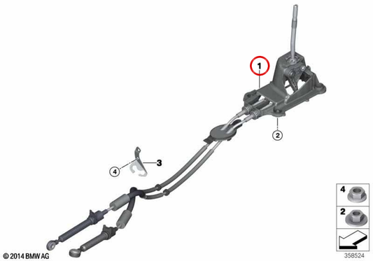 Ensemble de commande de changement 6 vitesses OEM 25118687535 pour MINI Clubman F54 Cooper, Cooper LCI... et plus. Original MINI.