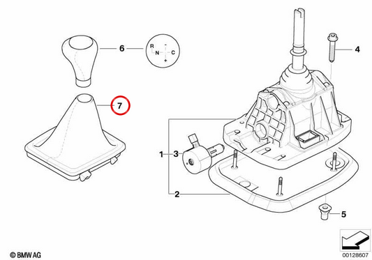 OEM 25127507166 change lever cover for BMW E63, E64. Original BMW.