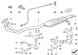 Chapa soporte de escape OEM 18301737002 para BMW Serie 3 E36 316i (M43, M40) 1991-1999. Original BMW.
