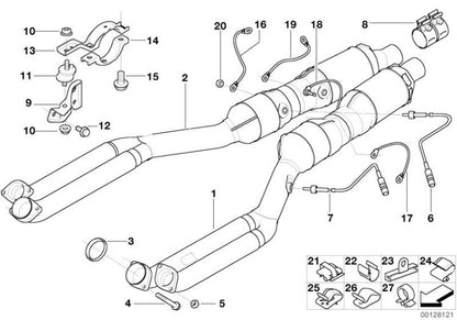 Tuerca hexagonal con brida OEM 12427500273 para BMW Serie 7 E38 (750i, 750iL) desde 09/1998 hasta 12/2001. Original BMW.