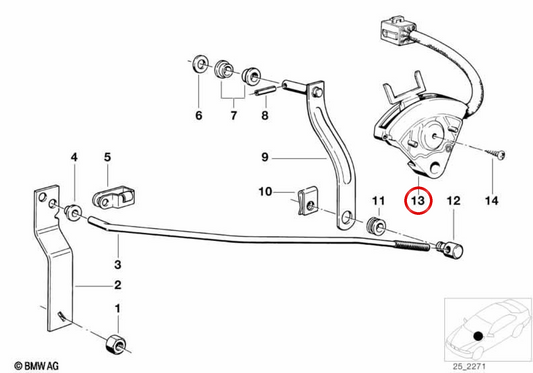 Reverse switch OEM 25161215374 for BMW E30. Original BMW.