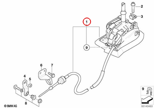 Levier de changement STEPTRONIC OEM 25167515431 pour BMW E53. BMW d'origine.
