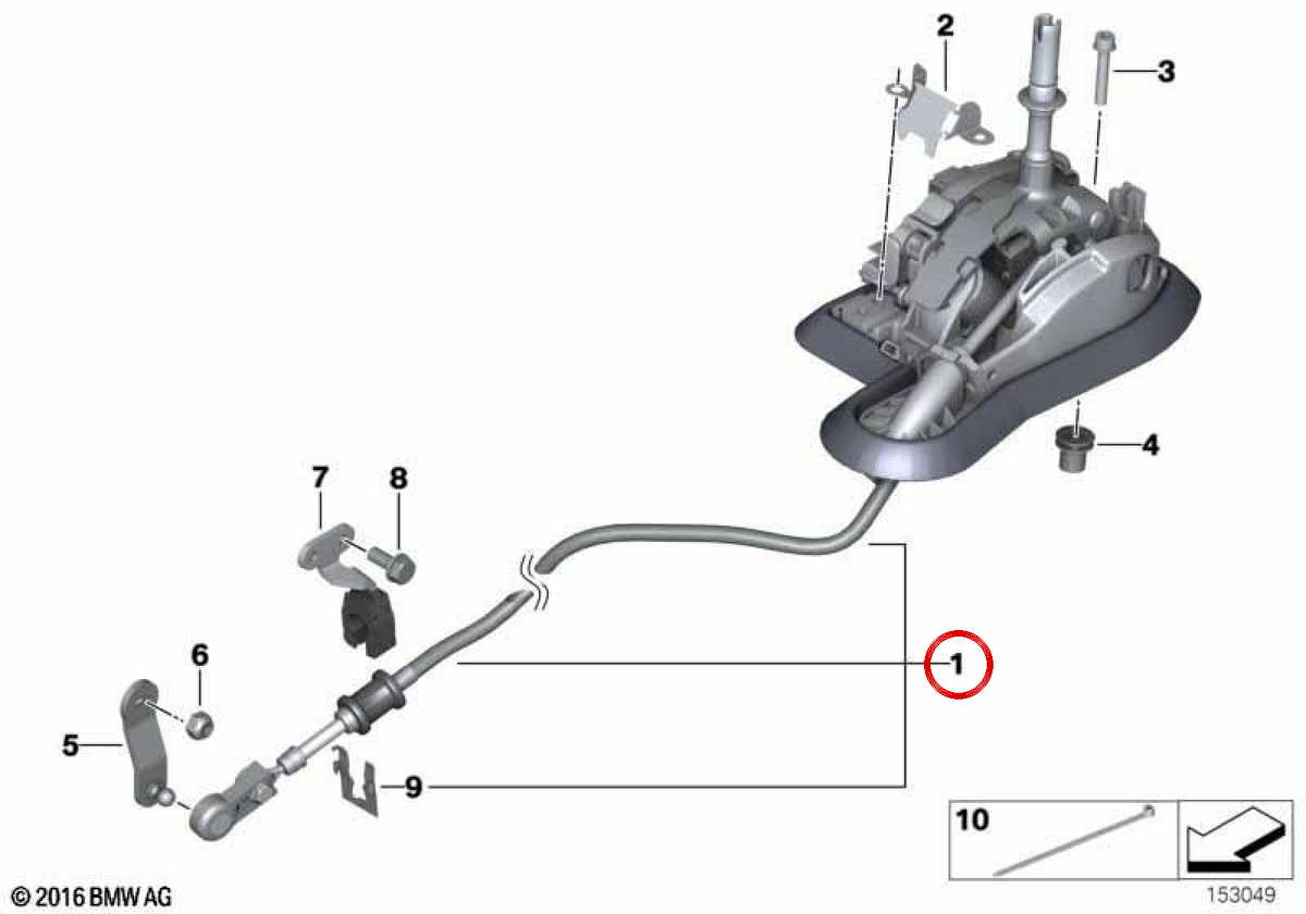 Steptronic OEM Cambia leva 25167564687 per BMW E90, E91, E92, E93. BMW originale.