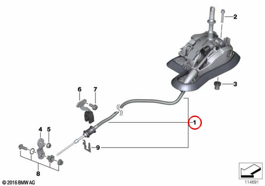 Steptronic OEM Cambia leva 25167565527 per BMW E81, E82, E87, E88, E84. BMW originale.