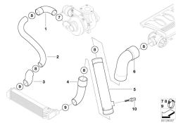 Tubo de presión OEM 11612247902 para BMW Serie 5 E39 525d, 530d, Serie 7 E38. Original BMW.