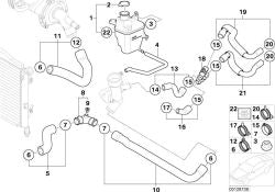 Tubo refrigerante OEM 17121475563 para MINI R50, Cooper, One. Original MINI.