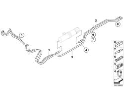 Tubería de afluencia delantera OEM 16127176868 para BMW E60, E61, E60 LCI, E61 LCI. Original BMW.
