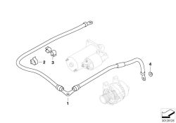Cable alternador/arranque B+ OEM 12422249645 para BMW Serie 3 E46 330d (1999-2003). Original BMW.