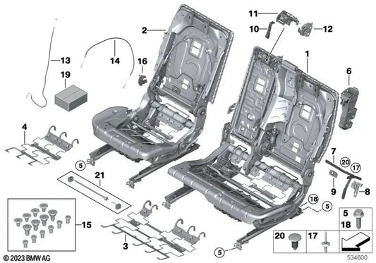 Bowdenzug pour BMW X5 G05, X6 G06, X7 G07, G07N (OEM 52207497467). BMW d'origine