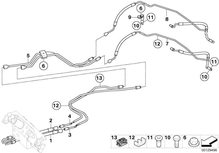 Tubo de alta pressão para BMW 6 E63 Series, E64 (OEM 37106780572). BMW original