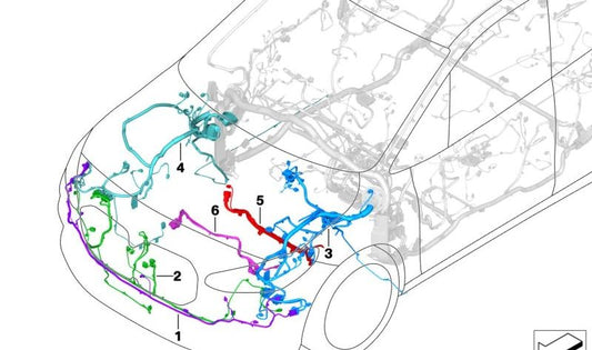 Ensemble de câbles de réparation avant droit pour BMW U11, U10 (OEM 61125A70C22). BMW d'origine