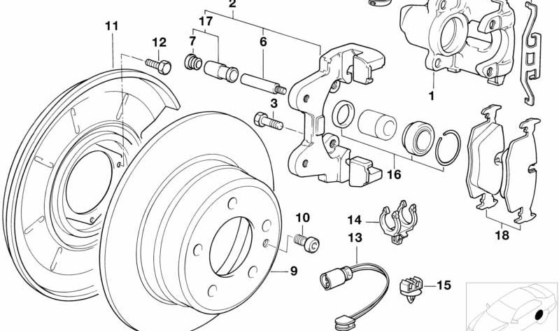 Disco de freno OEM 34211160402 para BMW Z1. Original BMW.