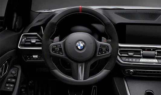 M Performance steering wheel for BMW F40, F44, G42, G20, G20N, G21, G21N, G28, G28N, G22, G23, G26, G29 (OEM 32302462905). Genuine BMW