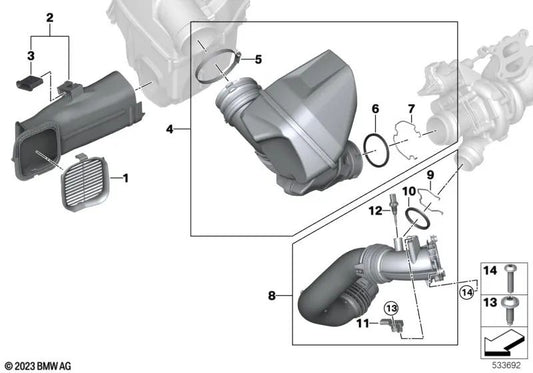 Versiegelungsbrett für BMW 2 G42 -Serie, 3 G20N -Serie, G21N, G28N, 4 G22, G22N, G23, G23N, G26, G26N, 5 G60 -Serie, G61, G68, Z4 G29 (OEM 13718697845). Original BMW.