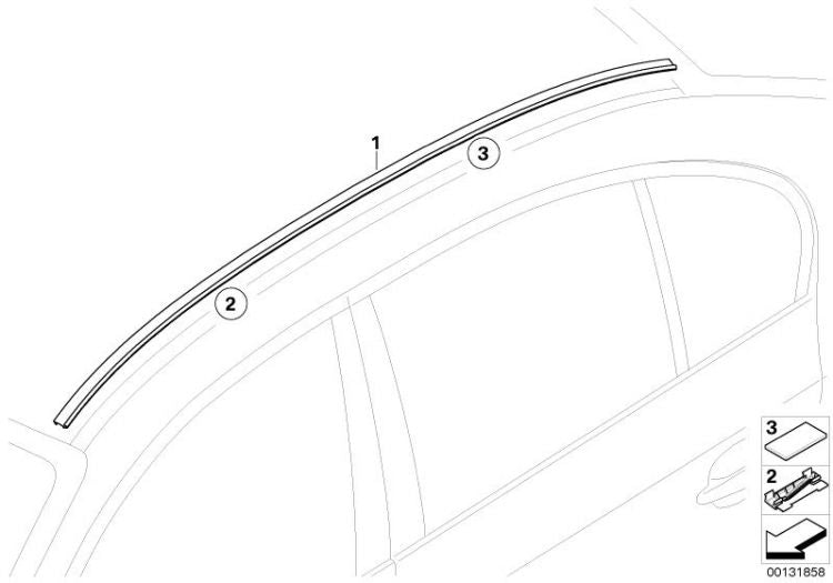 Moldura De Techo Imprimada Para Bmw Berlina E60. Original Recambios