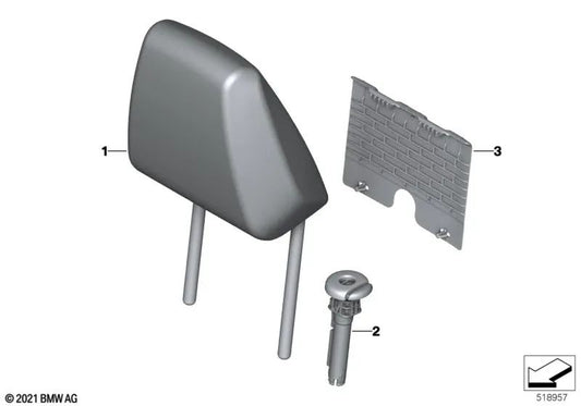 Lockable headrest guide for BMW 2 Series U06, X1 U11, U12 (OEM 52109493482). Original BMW.