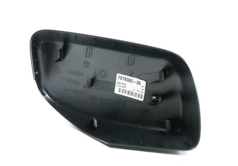 Tapa embellecedora imprimada derecha OEM 51167078360 para BMW E60, E61, E63, E64. Original BMW.