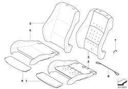Funda de apoyabrazo de cuero derecha OEM 52107253100 para BMW Serie 3 E92, E93, E92 LCI. Original BMW.