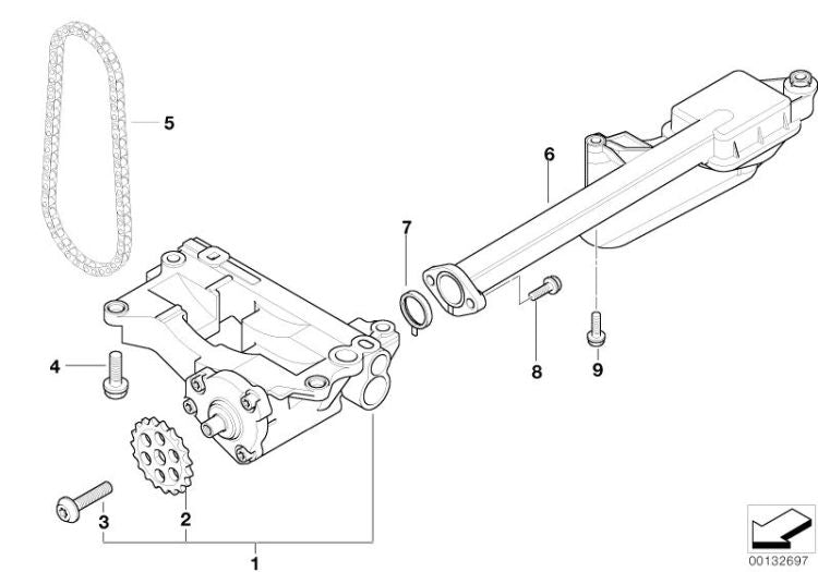 Tubo di ammissione con BMW E60, E61, E65 (OEM 11417790058). BMW originale.