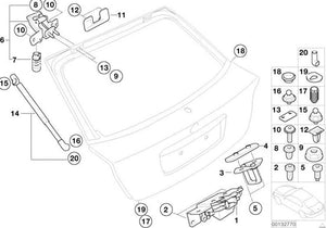 Gasdruckfeder L=627Mm/630N für BMW Compact E46. Original-Ersatzteile