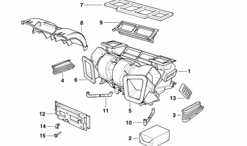 Ensemble de petits morceaux et levier de réglage du climatiseur OEM 64118391576 pour BMW E38. BMW d'origine.
