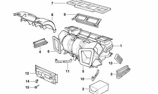 Ensemble de petits morceaux et levier de réglage du climatiseur OEM 64118391576 pour BMW E38. BMW d'origine.