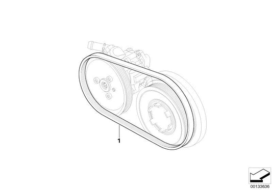 Correa acanalada (Keilrippenriemen) OEM 11287791786 para BMW E87, E90, E91. Compatible con motores diésel M47S. Original BMW.