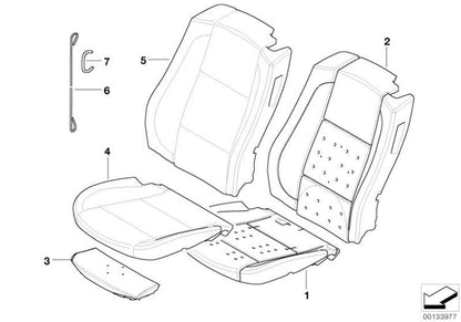 Funda de asiento sportivo cuero izquierdo crema beige OEM 52109137327 para BMW Serie 6 E64, E64 LCI. Original BMW.