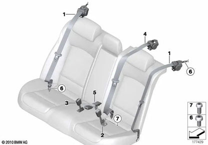 Correa inferior trasera para BMW F01, F01N, F02, F02N, F04 (OEM 72117220857). Original BMW.