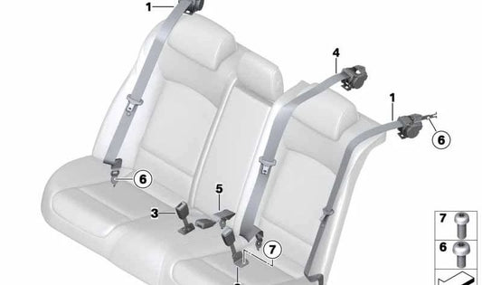 Correa inferior trasera OEM 72117220858 para BMW F01, F02, F04 (modelos 730d, 730d xDrive, 730i, 740d). Pieza original BMW.