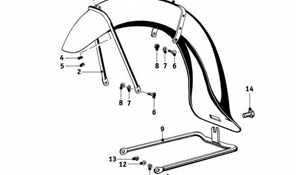 Soporte caballete delantero OEM 46520005310 para BMW Motorrad (F800R, F800S, F800ST, K1200R, K1200S, K1300R, K1300S). Original BMW.