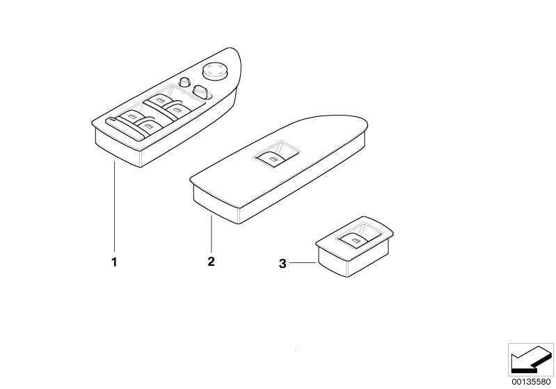 Interruptor elevalunas delantero izquierdo OEM 61319216541 para BMW E87 (116i, 118d, 118i, 120d, 120i, 130i). Original BMW.