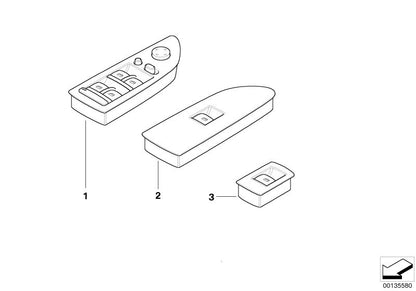 Interruptor elevalunas delantero izquierdo OEM 61319216541 para BMW E87 (116i, 118d, 118i, 120d, 120i, 130i). Original BMW.