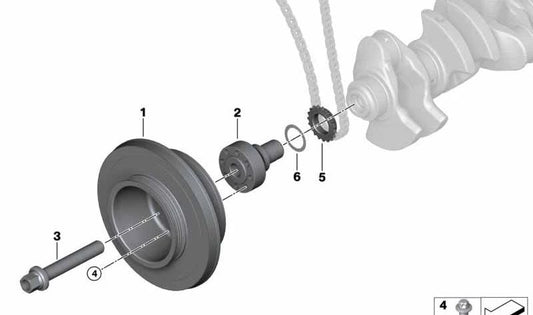 Arandela OEM 11238090136 para BMW E82, E88, F20, F21, F22, F23, F87, E90, E91, E92, E93, F30, F31, F34, F80, F32, F33, F36, F82, F83, E60, E61, F07, F10, F11, F06, F12, F13, F01, F02, E84, F25, F26, E70, F15, E71, F16, E89. Original BMW.