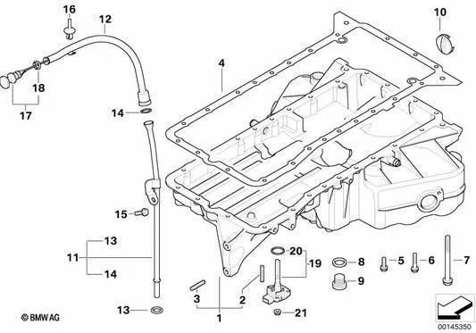 Tubo guia, inferior para BMW E65 (OEM 11437795623). BMW originais.