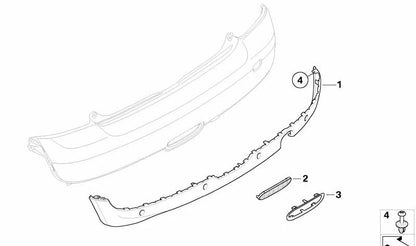 Espoiler central negro OEM 51122752538 para MINI R56, R56 LCI, Cabrio R57, Cabrio R57 LCI. Original MINI.