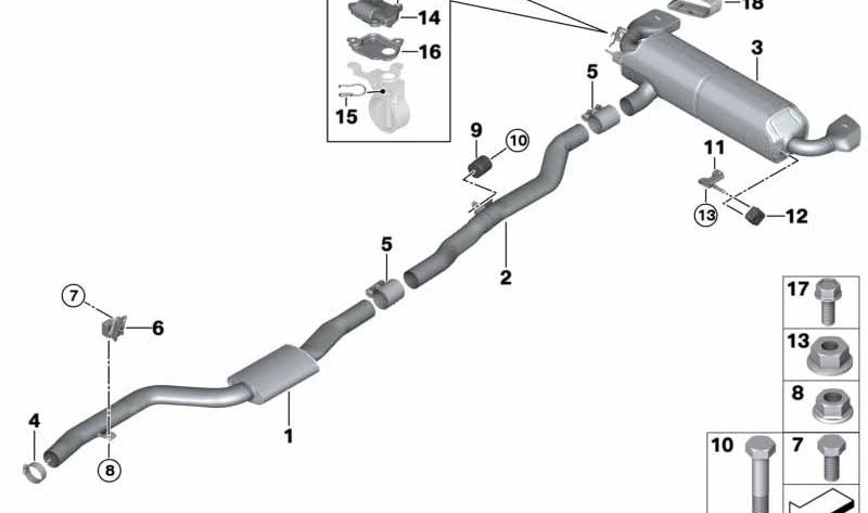 Silent striker OEM 18308652304 for BMW G30, G31. Original BMW.