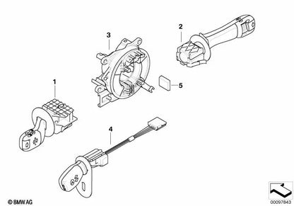 Windscreen wiper switch for BMW E39, E38 (OEM 61318352171). Original BMW