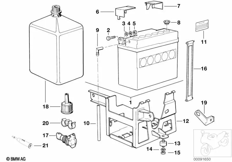 Soporte de manguera para BMW F20, F21, F22, F23, F87, E34, E60N, E61N, E32, E53 (OEM 13901720201). Original BMW.