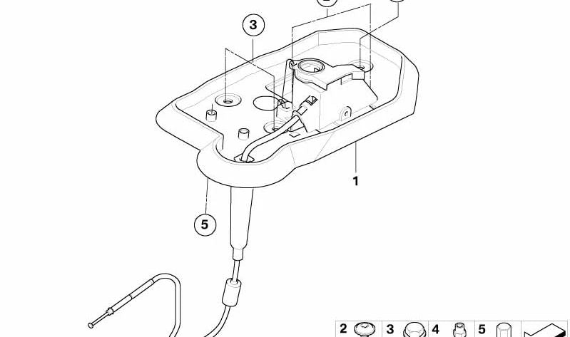 Emergency unlock lever OEM 24507589209 for BMW E60, E61, E63, E64. Original BMW.