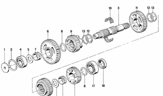 Rodamiento radial rígido OEM 23121451080 para motos BMW K75, K100, K100 RS... y más. Original BMW Motorrad.